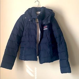 Blue puffer coat